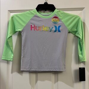 Hurley Kids Rashguard - Gray and Light Green